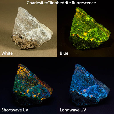 Charlesite + clinohedrite fluorescence