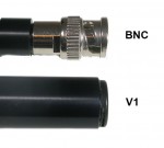SFA gooseneck connectors, BNC (top) and V1
