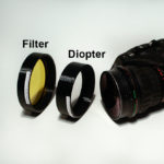 Diopter and barrier filter in custom adapters