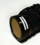 Diopter and barrier filter mounted on camera lens