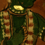 Detail of 17th century Indian painting, ambient light plus fluorescence. #1960.53