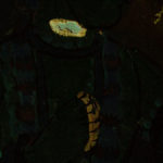 Detail of 17th century Indian painting, fluorescence only. #1960.53