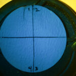 Filter paper under blue light, before